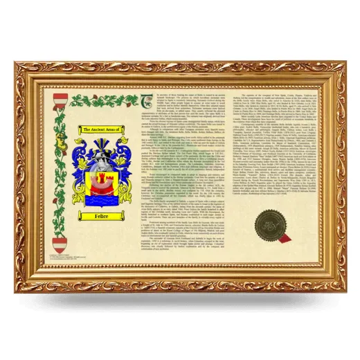 Felice Armorial Landscape Framed - Gold