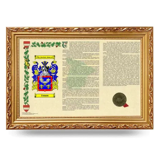 Fernan Armorial Landscape Framed - Gold