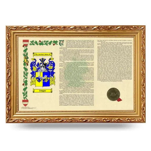 Feuger Armorial Landscape Framed - Gold