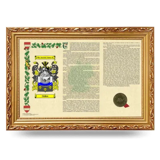 Fickes Armorial Landscape Framed - Gold