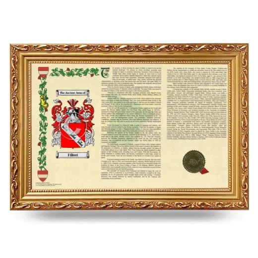 Filiasi Armorial Landscape Framed - Gold
