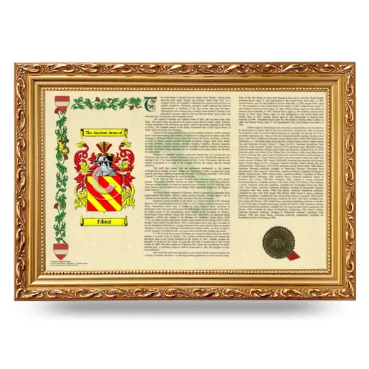Filoni Armorial Landscape Framed - Gold