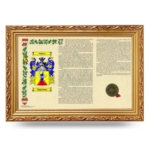 Fingerman Armorial Landscape Framed - Gold