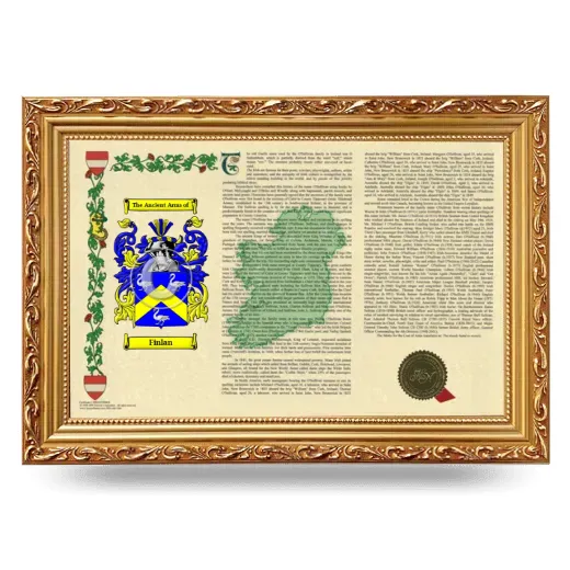 Finlan Armorial Landscape Framed - Gold