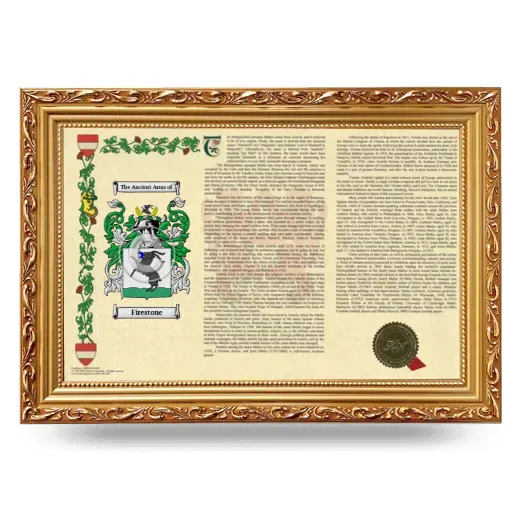 Firestone Armorial Landscape Framed - Gold