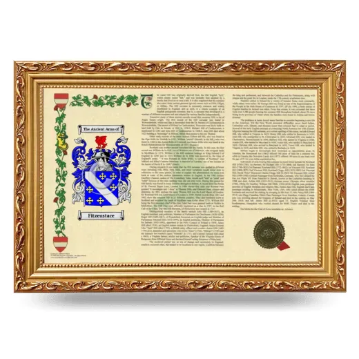 Fitzeustace Armorial Landscape Framed - Gold