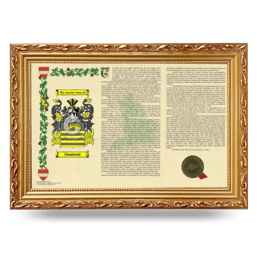 Flanstead Armorial Landscape Framed - Gold