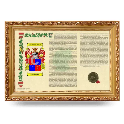 Flechingler Armorial Landscape Framed - Gold