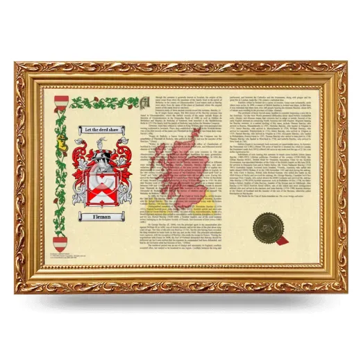 Fleman Armorial Landscape Framed - Gold