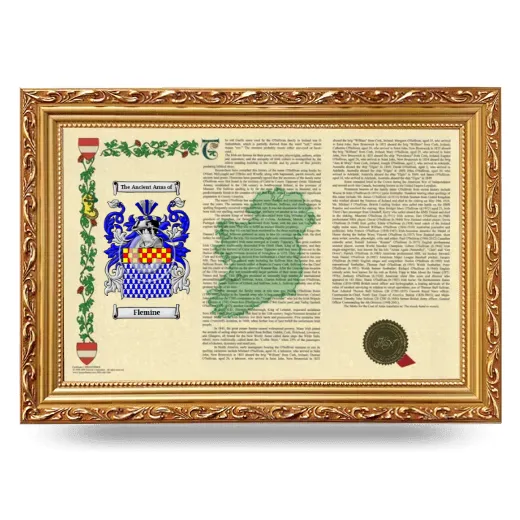 Flemine Armorial Landscape Framed - Gold