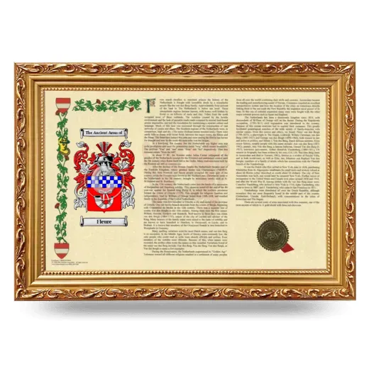 Fleure Armorial Landscape Framed - Gold
