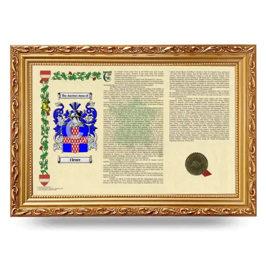 Fleure Armorial Landscape Framed - Gold