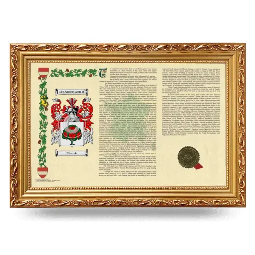 Fleurie Armorial Landscape Framed - Gold