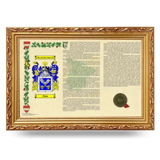 Flora Armorial Landscape Framed - Gold