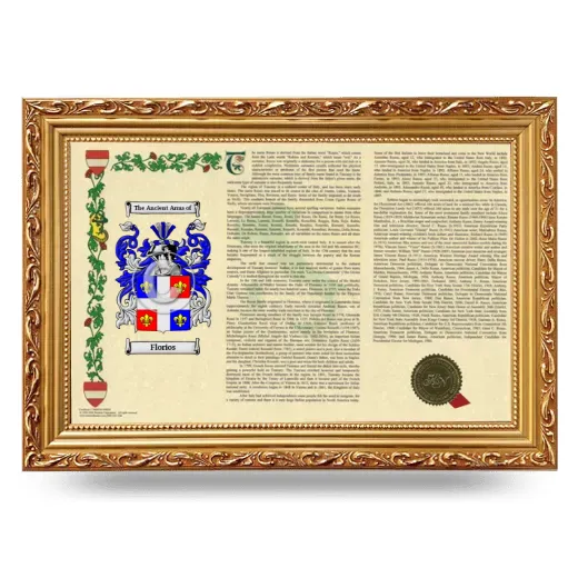 Florios Armorial Landscape Framed - Gold