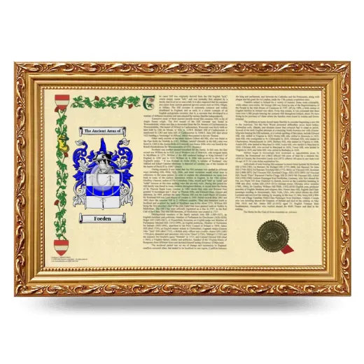 Foeden Armorial Landscape Framed - Gold