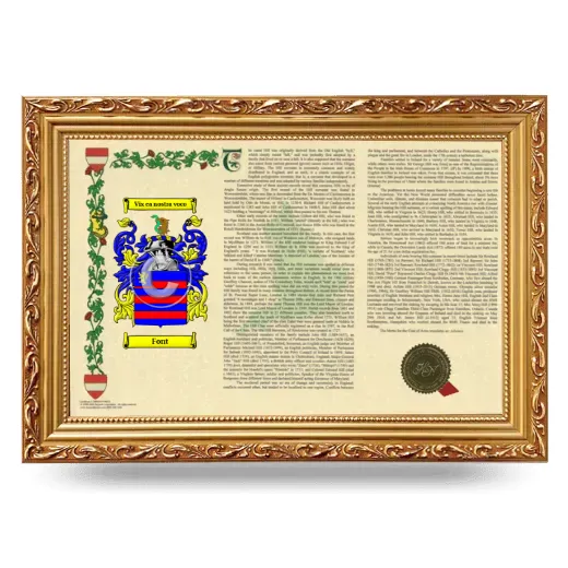Font Armorial Landscape Framed - Gold