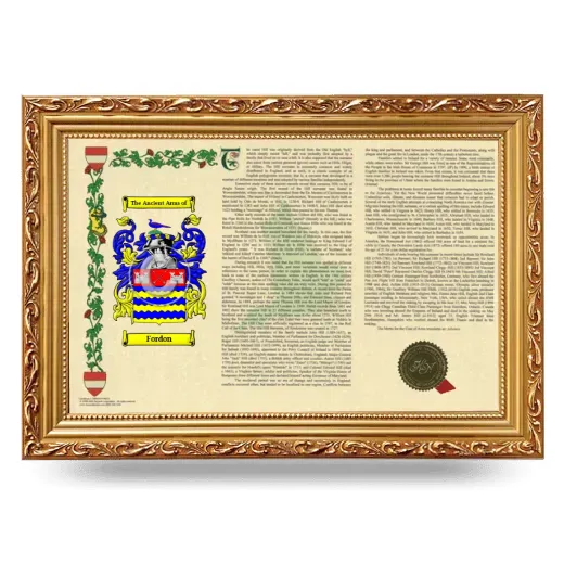 Fordon Armorial Landscape Framed - Gold
