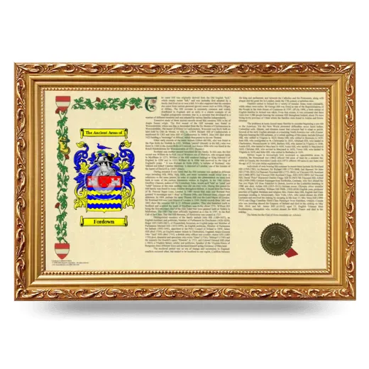Fordown Armorial Landscape Framed - Gold
