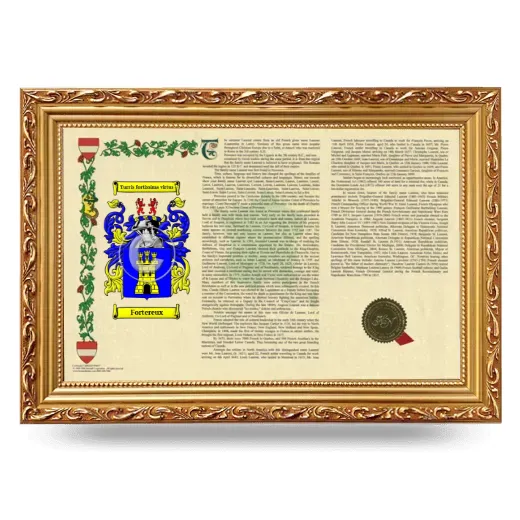 Fortereux Armorial Landscape Framed - Gold