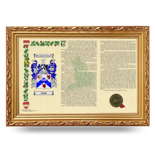 Foxal Armorial Landscape Framed - Gold