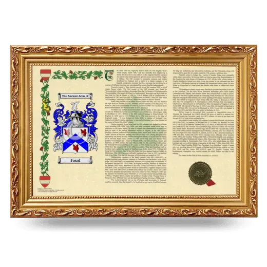 Foxul Armorial Landscape Framed - Gold