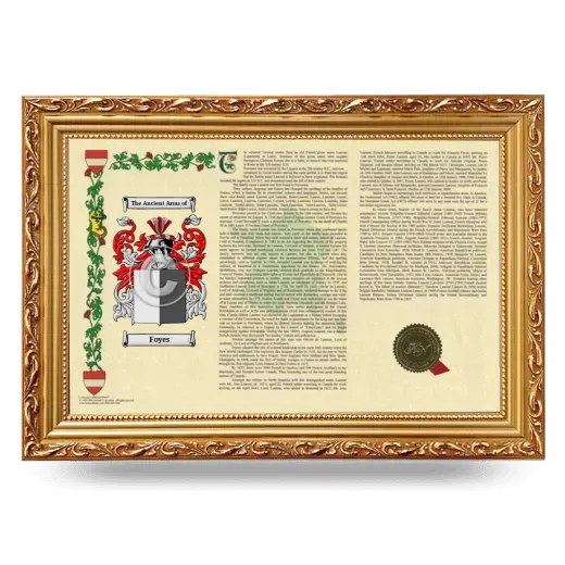 Foyes Armorial Landscape Framed - Gold