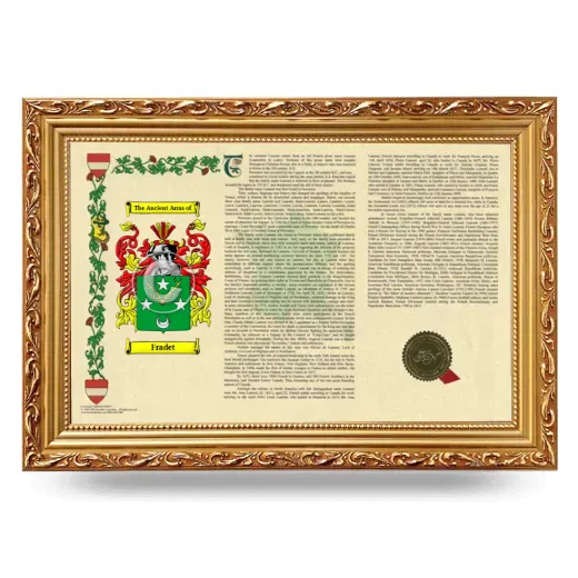Fradet Armorial Landscape Framed - Gold