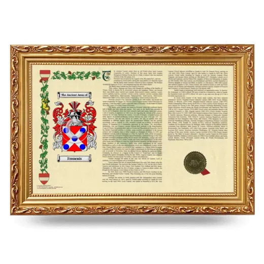 Francais Armorial Landscape Framed - Gold