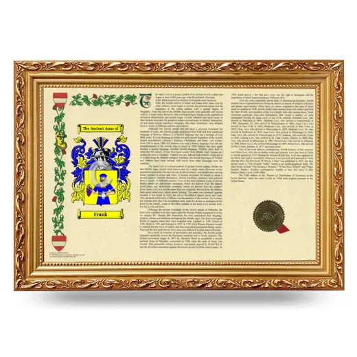 Frank Armorial Landscape Framed - Gold