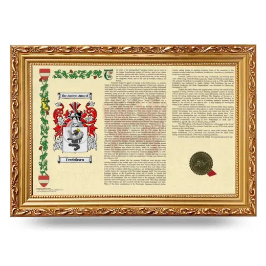 Fredriksen Armorial Landscape Framed - Gold