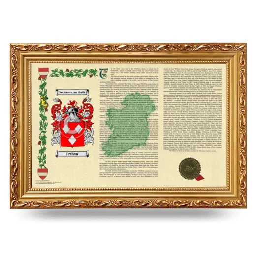 Frehan Armorial Landscape Framed - Gold