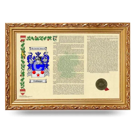 Freiburger Armorial Landscape Framed - Gold