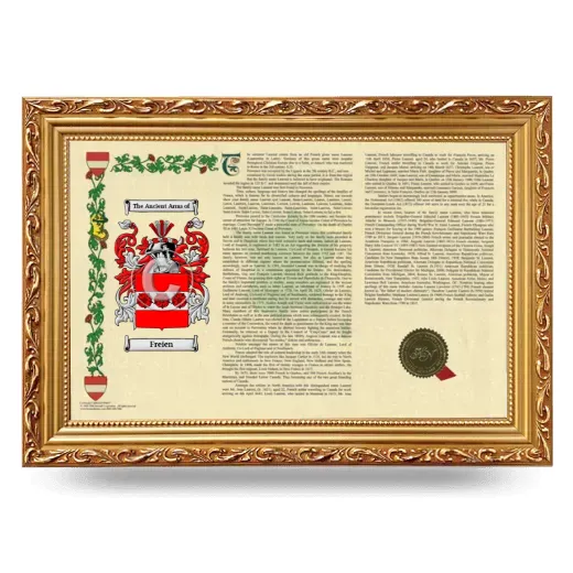 Freien Armorial Landscape Framed - Gold