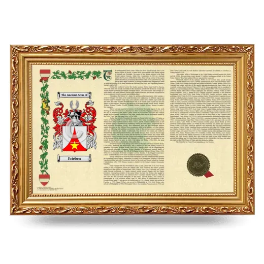 Frieben Armorial Landscape Framed - Gold