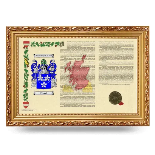 Friseal Armorial Landscape Framed - Gold