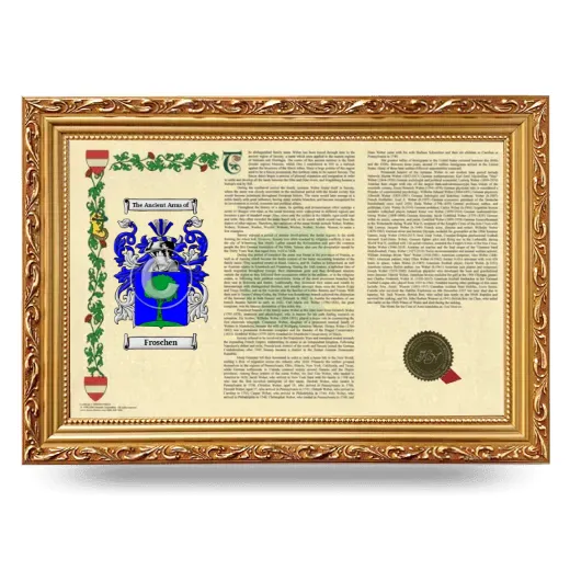 Froschen Armorial Landscape Framed - Gold