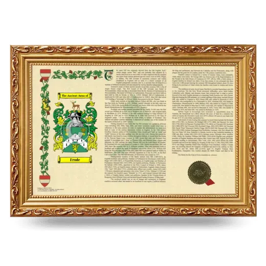 Frude Armorial Landscape Framed - Gold