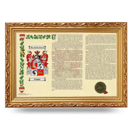 Fuegen Armorial Landscape Framed - Gold