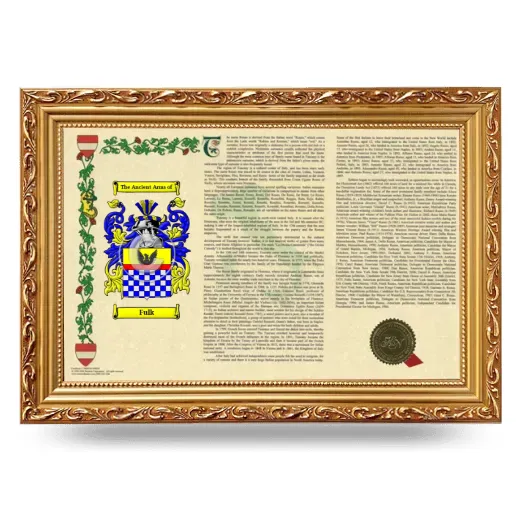 Fulk Armorial Landscape Framed - Gold