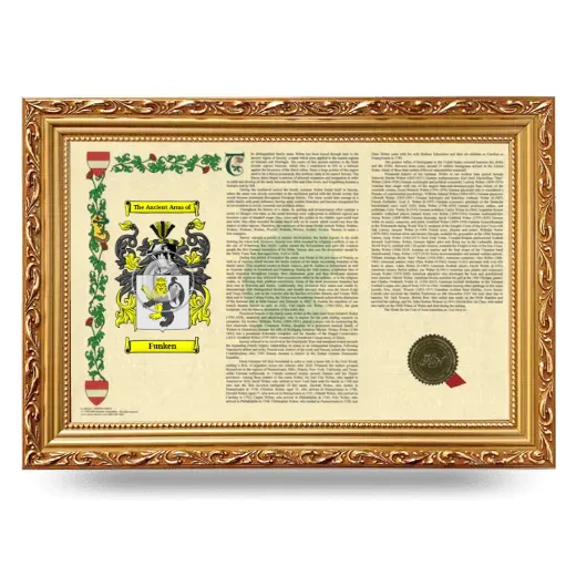 Funken Armorial Landscape Framed - Gold