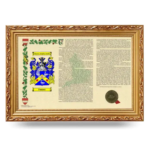 Funney Armorial Landscape Framed - Gold