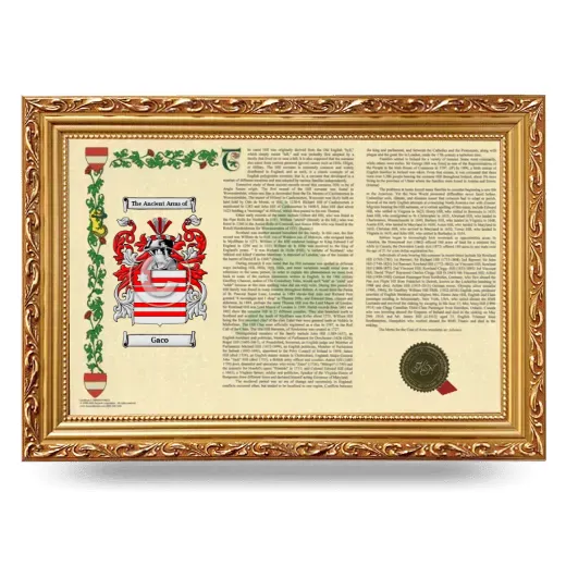 Gaco Armorial Landscape Framed - Gold