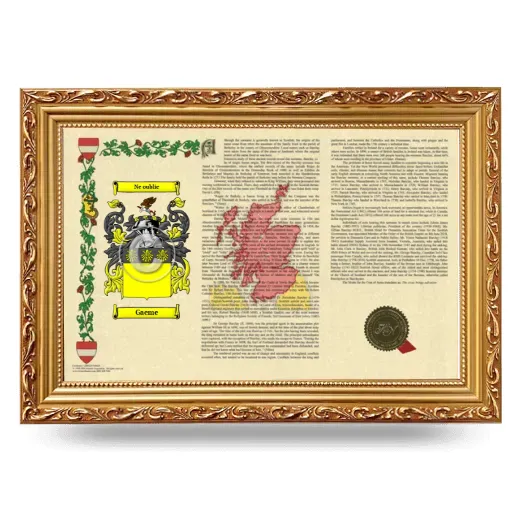 Gaeme Armorial Landscape Framed - Gold