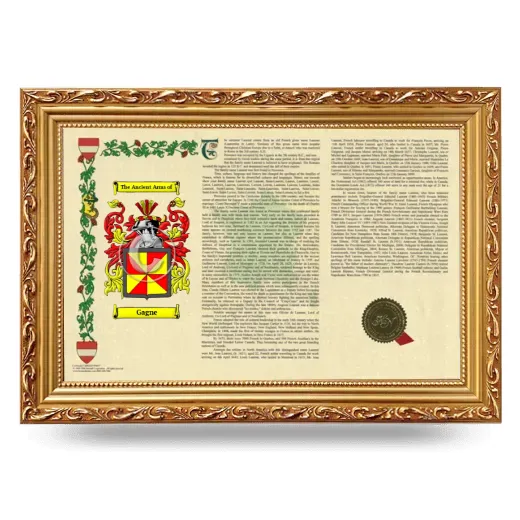 Gagne Armorial Landscape Framed - Gold