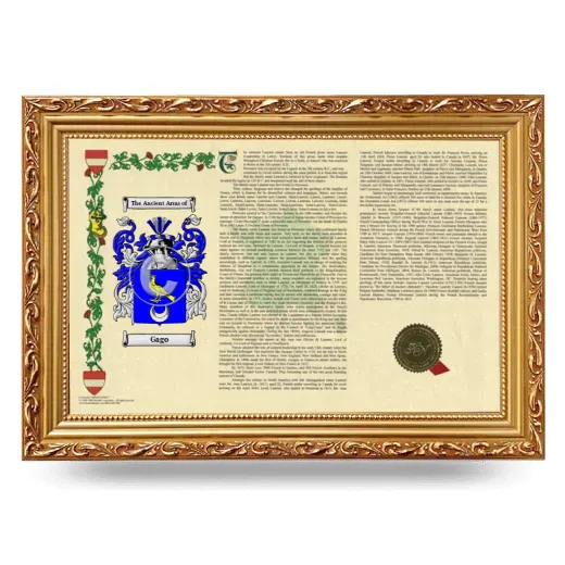 Gago Armorial Landscape Framed - Gold