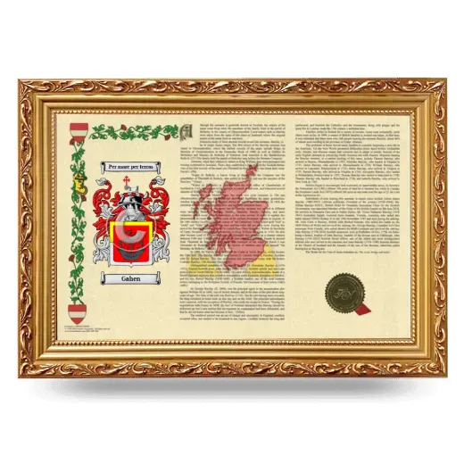 Gahen Armorial Landscape Framed - Gold