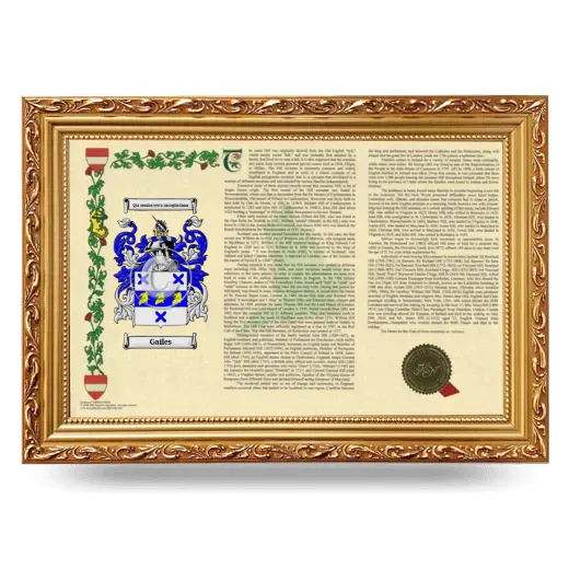 Gailes Armorial Landscape Framed - Gold