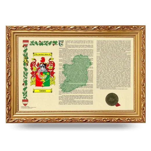 Gaines Armorial Landscape Framed - Gold