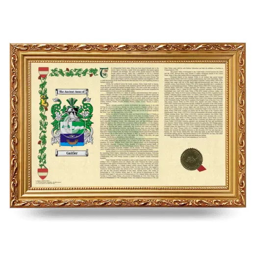 Gaitler Armorial Landscape Framed - Gold